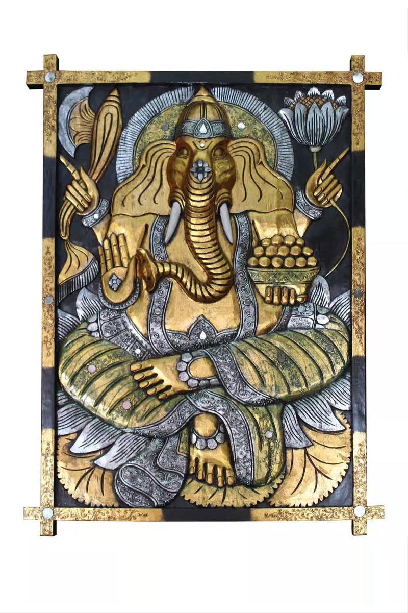 Ganesha wooden panels (gold)